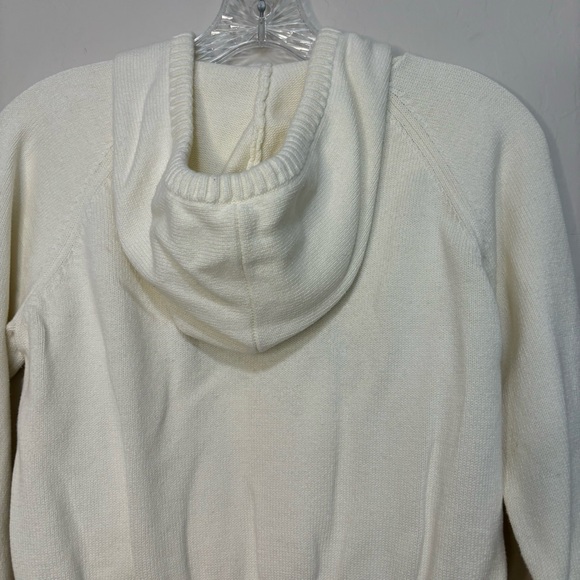 TOMMY JEANS Knit Hoodie Sweater Cream Red White Blue Vintage Retro Size Medium - Picture 10 of 14